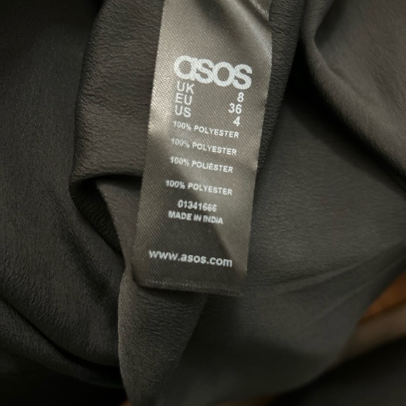 ASOS Maternity Black One Shoulder Maxi Dress Sz 4 Beaded Waist - Picture 7 of 8